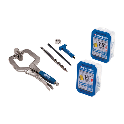 KREG Pocket Hole Jig 520 PRO Taschenloch Bohrschablone ( KPHJ520PRO ) + Stufenbohrer + Bit + Schrauben + Zwinge - Toolbrothers