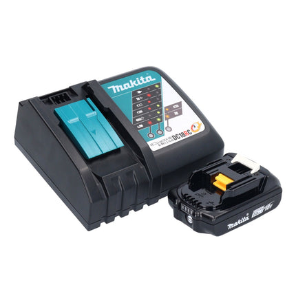 Makita DMR 055 RA1 Radio sans fil 18 V FM avec lanterne 360 Lampe de poche + 1x batterie 2,0 Ah + chargeur