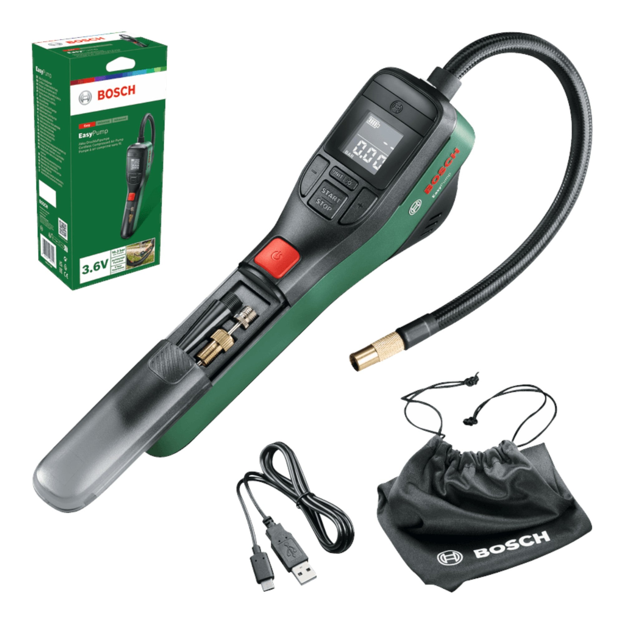 Bosch EasyPump Akku Druckluftpumpe Mini Kompressor Fahrrad 10 3 bar 0 - toolbrothers
