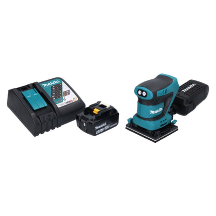 Levigatrice orbitale a batteria Makita DBO 480 RG1 18 V 112 x 102 mm + 1x batteria ricaricabile 6,0 Ah + caricabatterie