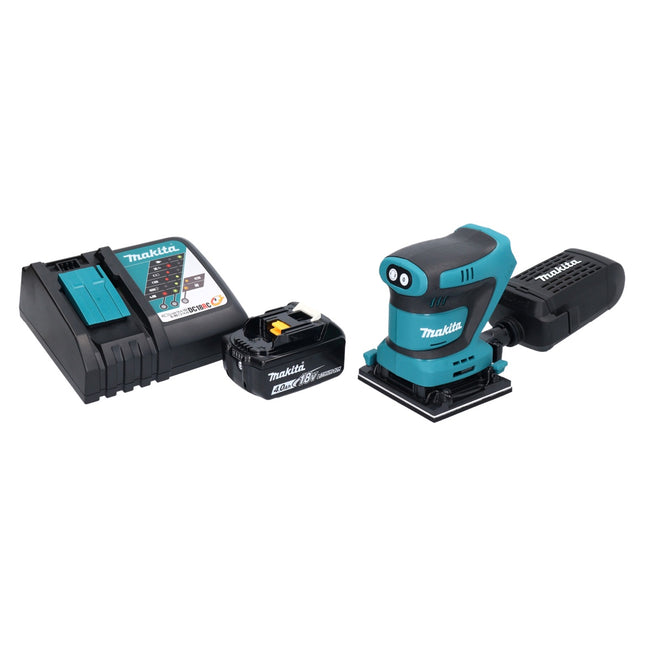 Levigatrice orbitale a batteria Makita DBO 481 RM1 18 V 112 x 102 mm + 1x batteria ricaricabile 4,0 Ah + caricabatterie
