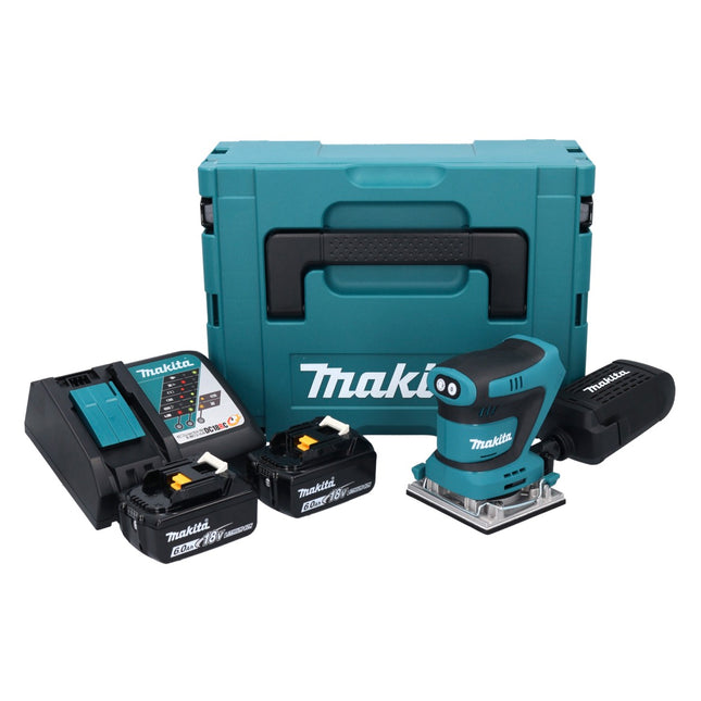 Makita DBO482RGJ Cordless Finishing Sander 112x102mm 18V + 2x Batteries 6.0Ah + Charger + Makpac Case