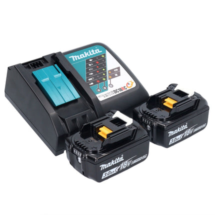 Taladro percutor inalámbrico Makita DHP 487 RFX1 18 V 40 Nm sin escobillas + 2x baterías 3,0 Ah + cargador + set de accesorios 74 piezas + estuche