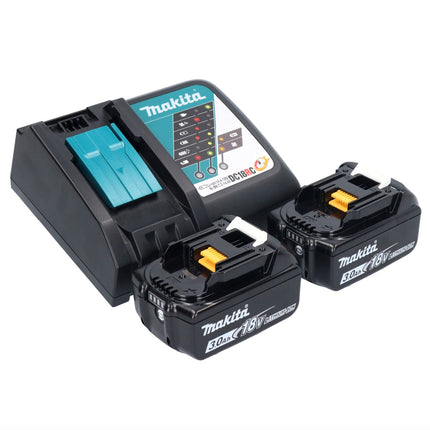 Makita DDF 485 RFX1 Perceuse-visseuse sans fil 18 V 50 Nm sans balais + 2x Batteries 3,0 Ah + Chargeur + kit d'accessoires - 74 pièces + Mallette