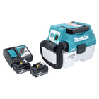 Aspiradora sin cable Makita DVC 750 LRT LXT 18 V 67 mbar 7,5 l sin escobillas + 2x batería recargable 5,0 Ah + cargador