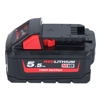 Milwaukee M18 HB 5.5 battery set 2x 18 V 5.5 Ah / 5500 mAh Li-Ion High Output ( 2x 4932464712 ) with charge level indicator