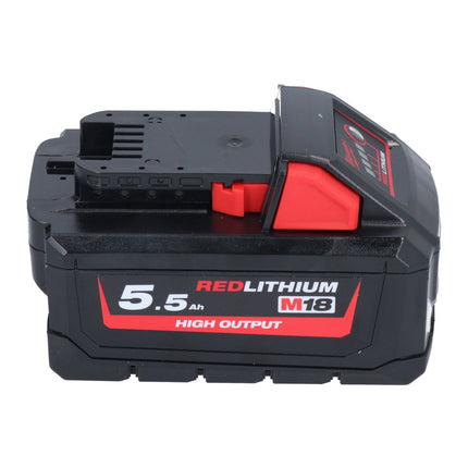 Milwaukee M18 HB 5.5 battery set 2x 18 V 5.5 Ah / 5500 mAh Li-Ion High Output ( 2x 4932464712 ) with charge level indicator