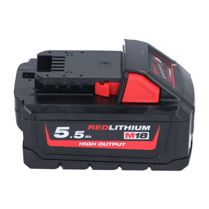 Milwaukee M18 HB 5.5 battery set 4x 18 V 5.5 Ah / 5500 mAh Li-Ion High Output ( 4x 4932464712 ) with charge level indicator