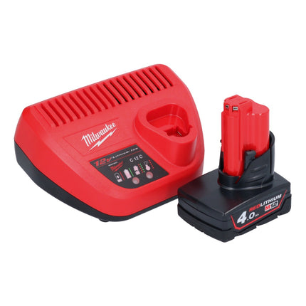 Milwaukee M12 RCDAB+-0 Batterie Radio DAB+ 12V + 1x Batterie 4.0Ah + Chargeur
