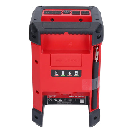 Milwaukee M12 RCDAB+-0 Batterie Radio DAB+ 12V + 1x Batterie 4.0Ah + Chargeur