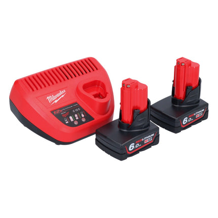 Milwaukee M12 RCDAB+-602 radio batería DAB+ 12 V + 2x baterías 6.0 Ah + cargador