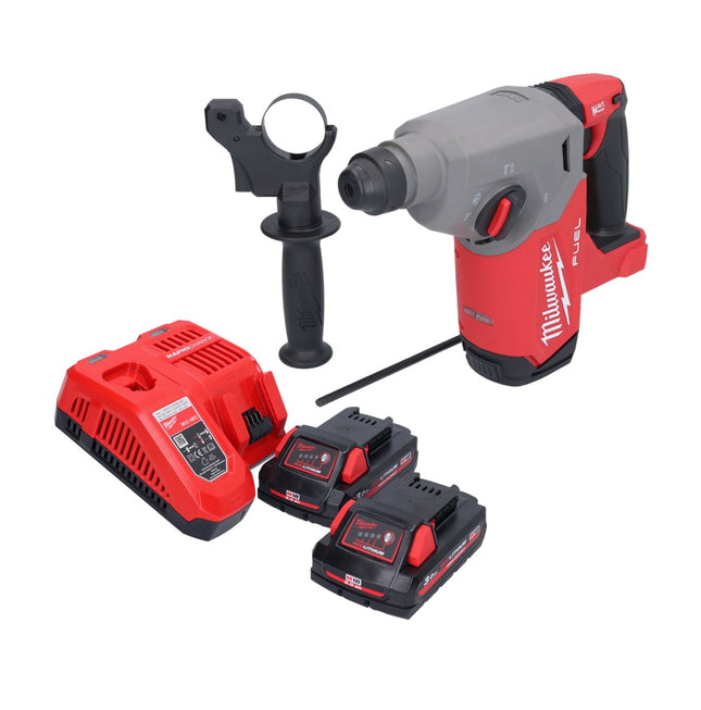 Milwaukee M18 FH-302 cordless hammer drill 18 V 2.5 J SDS plus Brushless + 2x rechargeable battery 3.0 Ah + charger