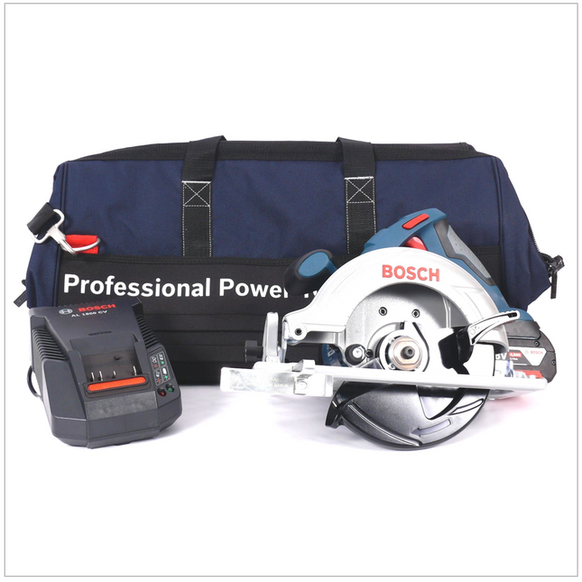 Bosch GKS 18 V-Li Professional Akku - Kreissäge 165 mm mit GBA 4,0 Ah Li-Ion Akku, Bosch AL 1860 CV Ladegerät, Bosch Werkzeugtasche - Toolbrothers