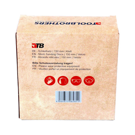 Toolbrothers SPIDER Schleifset Netz 150 mm 2 Packungen 80x Schleifnetze Klett je 20x P80 / P120 / P180 / P240 für Hartholz, Weichholz, Lack, Stein, Stahl, Aluminium, Furnier - Toolbrothers