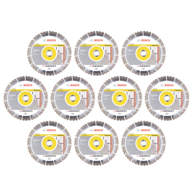 Bosch Diamant Trennscheibe Set 10x Best for Universal 230 x 22,23 mm ( 10x 2608603633 ) - Toolbrothers