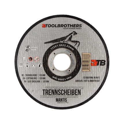 Makita GA 008 GZ Akku Winkelschleifer 40 V max. 125 mm Brushless XGT Solo + Toolbrothers MANTIS Trennscheiben- Set - ohne Akku, ohne Ladegerät - Toolbrothers