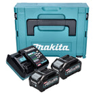 Makita Power Source Kit ( 191J97-1 ) 2x BL 4040 batería 40 V máx. 4,0 Ah XGT + cargador DC 40 RA + Makpac