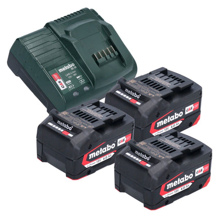 Metabo Basic Set 3x batteria Li-Power 18 V 4,0 Ah + caricatore Metabo SC 30 12 - 18 V