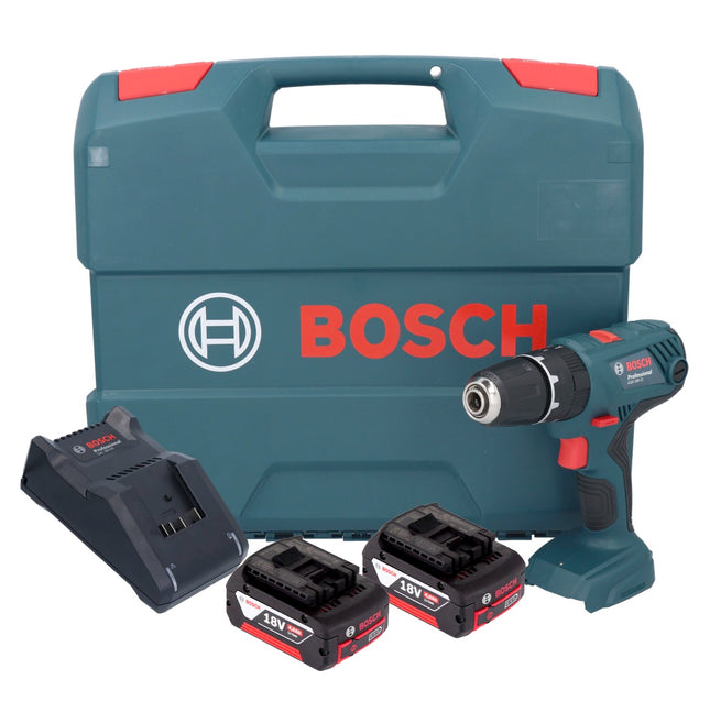 Taladradora de percusión a batería Bosch GSB 18V-21 18 V 55 Nm + 2x acumulador 4,0 Ah + cargador + maletín en L