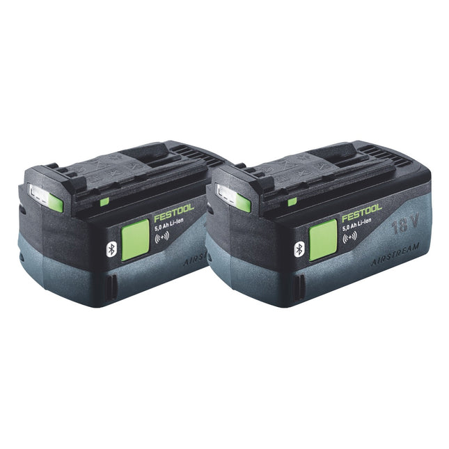 Festool Akku Set 2x BP 18 Li 5,0 ASI Akku 18 V 5,0 Ah / 5000 mAh Li-Ion ( 2x 577660 ) Bluetooth mit Ladestandanzeige - Toolbrothers