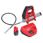 Milwaukee M12 GG-251 Pompe à graisse sans fil 12 V 562 bar + 1x batterie 2,5 Ah + chargeur