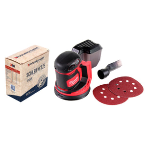 Toolbrothers SPIDER Schleifnetz-Set 125mm + Milwaukee M18 BOS125-0 Akku Exzenterschleifer 18V 125mm Solo - ohne Akku, ohne Ladegerät