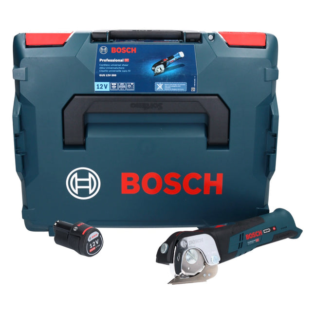 Bosch GUS 12V-300 Tijera universal profesional sin cable 12 V + 1x acumulador 2,0 Ah + L-Boxx - sin cargador