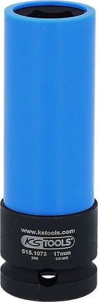 KS TOOLS Llave de vaso de impacto robusta 1/2' para llantas de aluminio, larga, 17 mm ( 515.1073 )