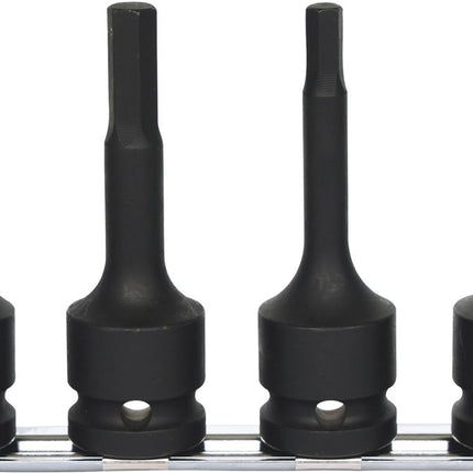 KS TOOLS 1/2" Kraft-Bit-Stecknuss-Satz, lang, 4-tlg ( 515.1105 ) - Toolbrothers