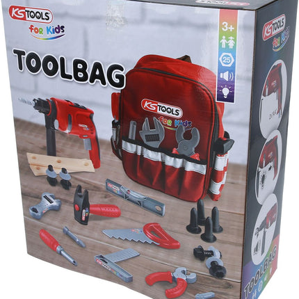 KS TOOLS Werkzeug-Rucksack für Kinder mit Sortiment, 25-tlg ( 100201 ) - Toolbrothers