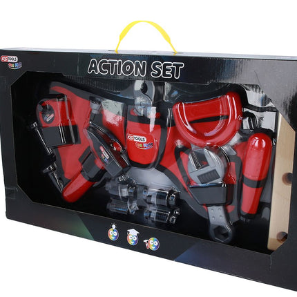 KS TOOLS Kinder Werkzeug-Satz mit Werkzeuggürtel, 20-tlg ( 100206 ) - Toolbrothers