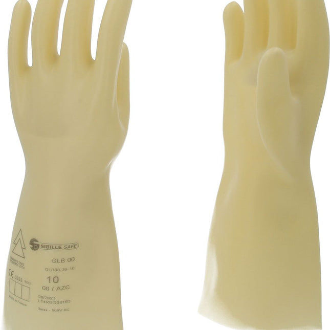 KS TOOLS Elektriker-Schutzhandschuh mit Schutzisolierung, Größe 10, Klasse 00, weiß ( 117.0048 )