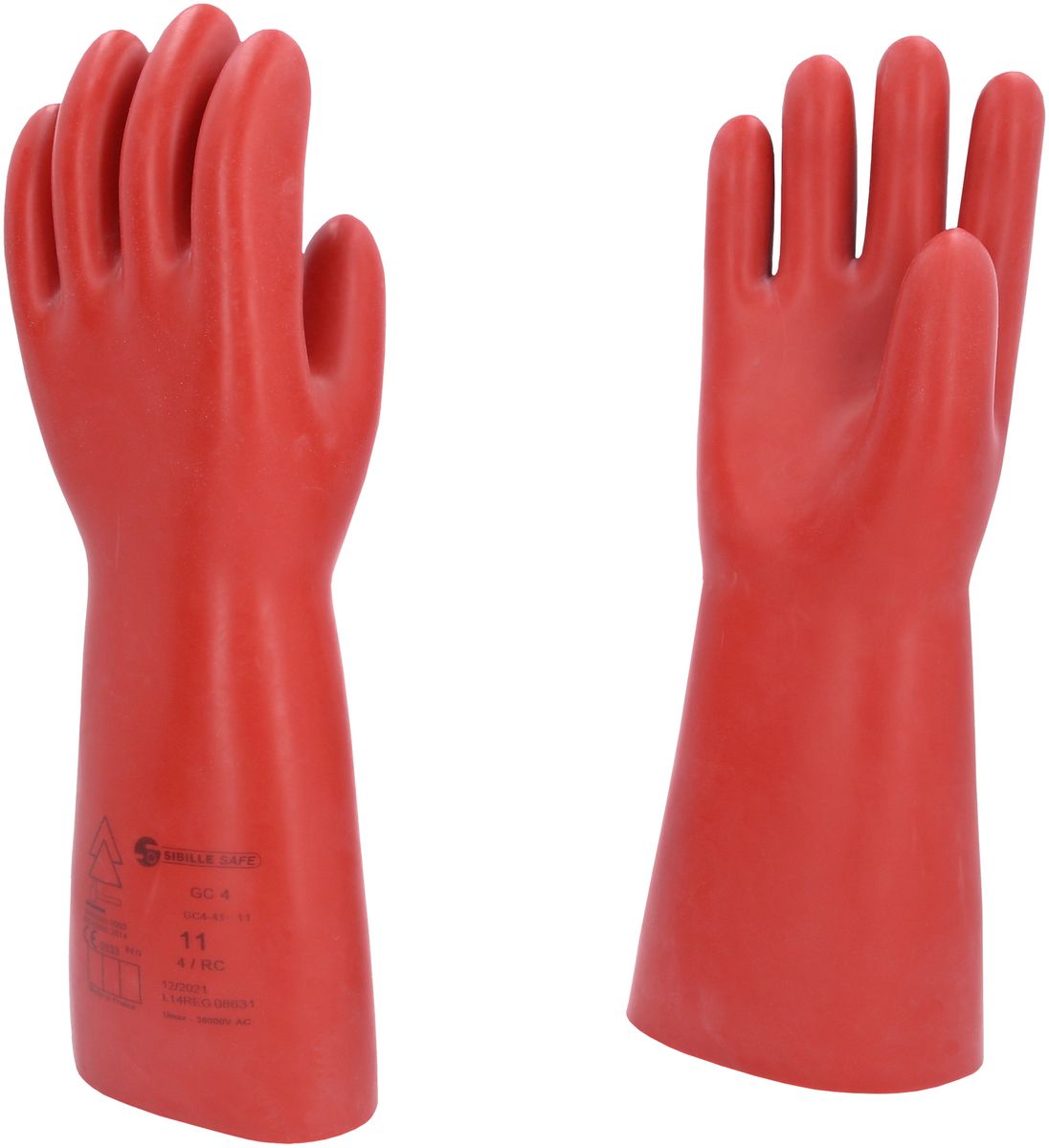 KS TOOLS Guante protector de electricista con protección mecánica, talla 11, clase 4, rojo ( 117.0082 )