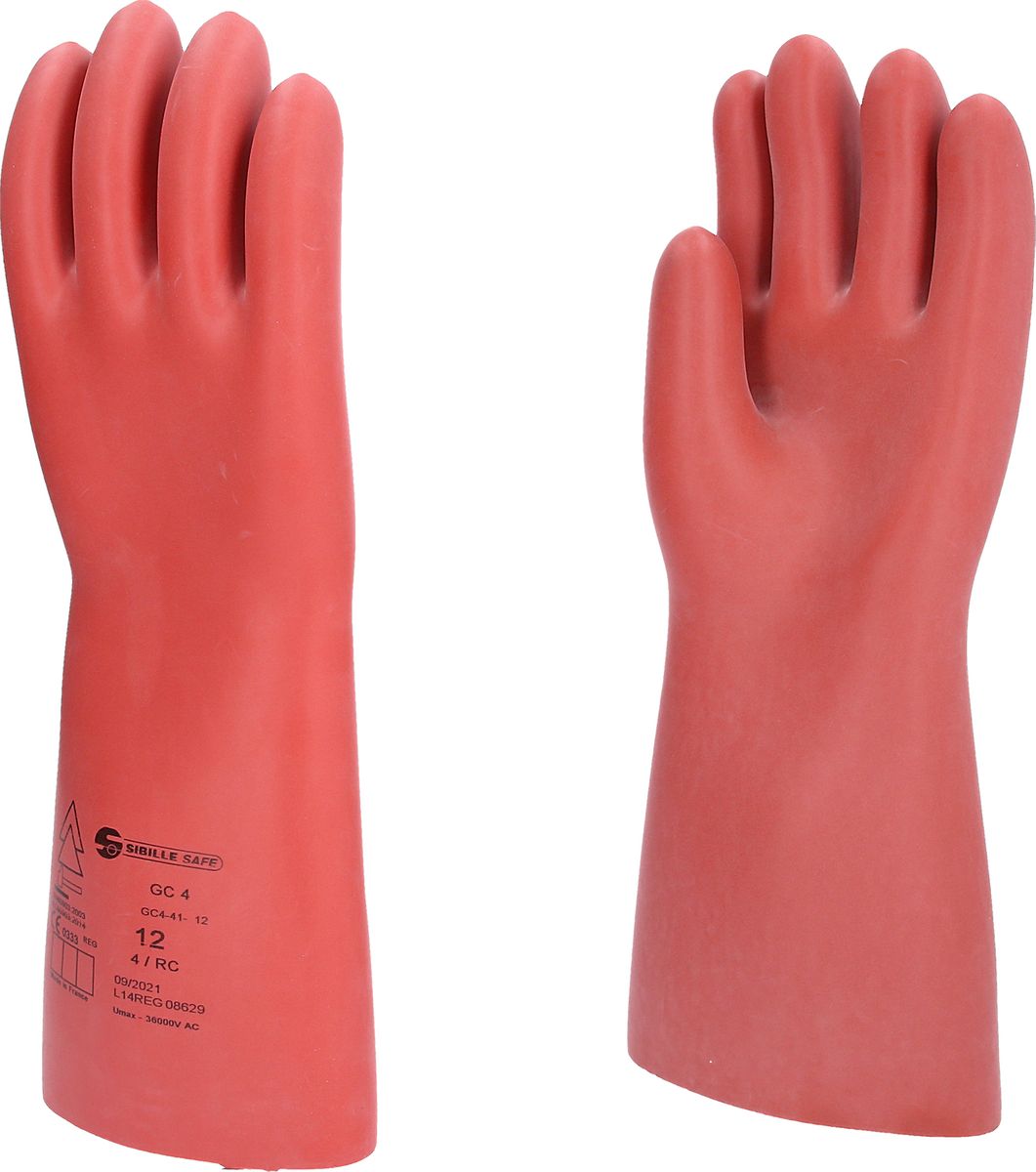 KS TOOLS Guante protector de electricista con protección mecánica, talla 12, clase 4, rojo ( 117.0083 )