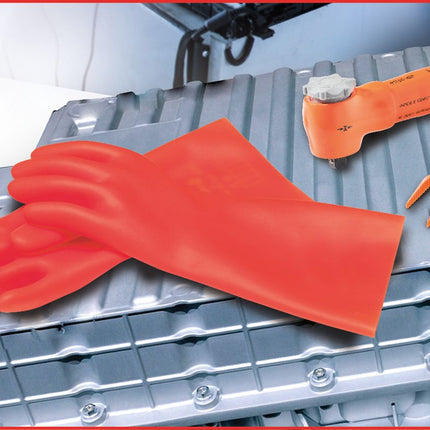 KS TOOLS Elektriker-Schutzhandschuh mit mechanischen und thermischen Schutz, Größe 10, Klasse 00, rot ( 117.0084 )