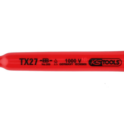 KS TOOLS T-Griff-Torx-Stiftschlüssel mit Schutzisolierung, T27, 160 mm ( 117.2416 ) - Toolbrothers