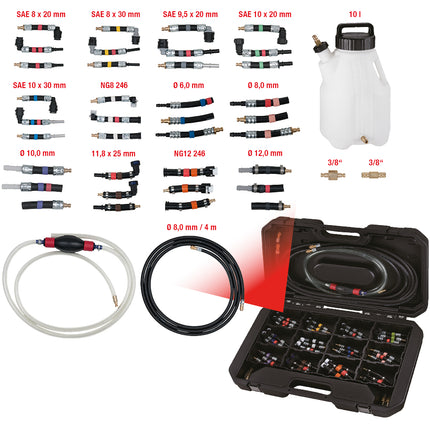 KS TOOLS Kraftstoffsystem Prüf- und Reinigungs-Satz, 43-tlg ( 150.1860 ) - Toolbrothers