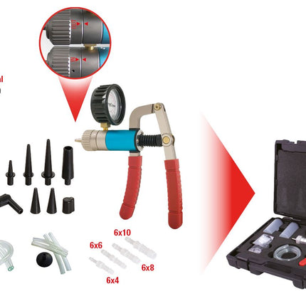 KS TOOLS Druck- und Unterdruckpumpen-Satz, 7-tlg ( 150.1900 ) - Toolbrothers