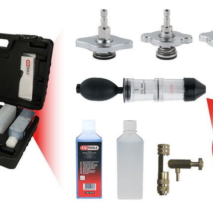 KS TOOLS CO2-Zylinderkopf-Lecktest-Satz, 8-tlg ( 150.1910 ) - Toolbrothers