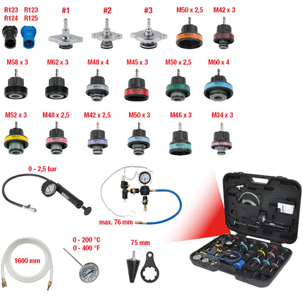 KS TOOLS MASTER Kühlsystem-Diagnose-Service-Satz, 25-tlg ( 150.1930 ) - Toolbrothers