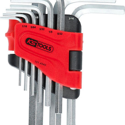 KS TOOLS Innensechskant-Winkelstiftschlüssel-Satz, im Klapphalter,9-tlg1/16"-3/8" ( 151.4540 ) - Toolbrothers