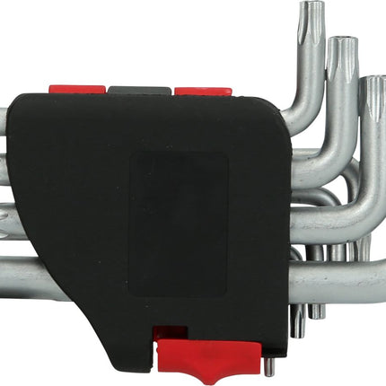 KS TOOLS Torx-Winkelstiftschlüssel-Satz mit Bohrung, kurz, 10-tlg, TB8-TB50 ( 151.4840 ) - Toolbrothers