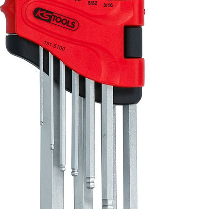 KS TOOLS Kugelkopf-Innensechskant-Winkelstiftschlüssel-Satz, lang, 10-tlg ( 151.5100 ) - Toolbrothers