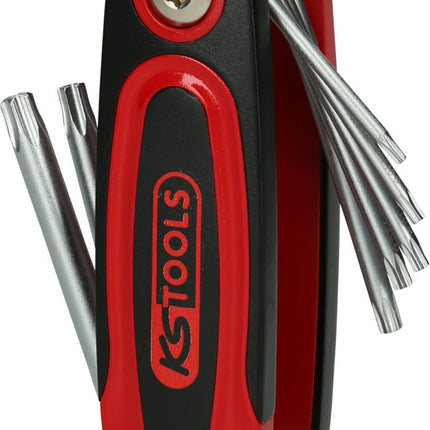 KS TOOLS Torx-Winkelstiftschlüssel-Klapphalter, Bohrung, 8-tlg ( 158.3530 ) - Toolbrothers