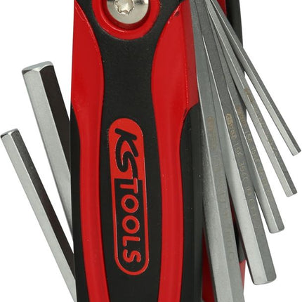 KS TOOLS Innensechskant-Winkelstiftschlüssel-Klapphalter,8-tlg ( 158.3540 ) - Toolbrothers