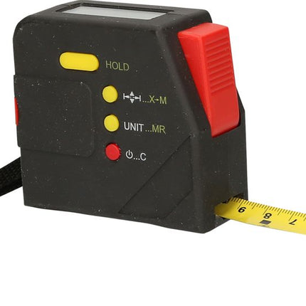 KS TOOLS Elektrisches Bandmaß mit Feststeller und Gürtelclip, digital, 5 m, 19 mm ( 300.1111 ) - Toolbrothers