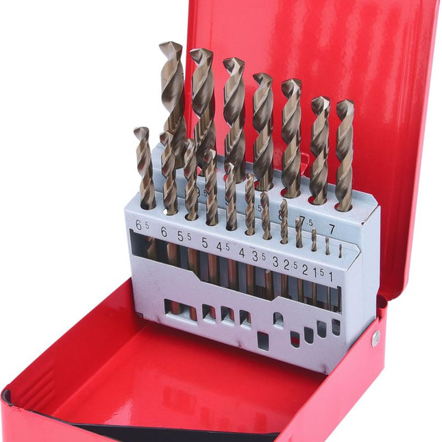 KS TOOLS HSS-G Co 5 Spiralbohrer-Satz, Stahlblechkassette 19-tlg 1-10mm ( 330.3610 ) - Toolbrothers