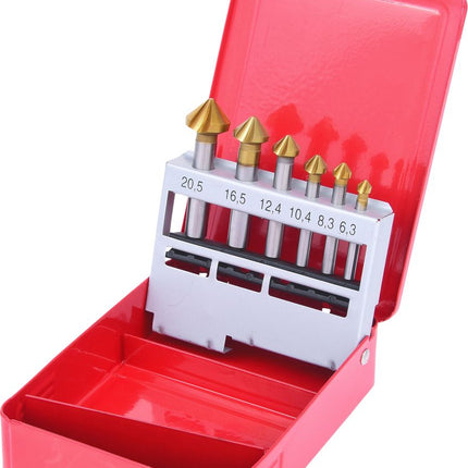 KS TOOLS HSS TiN Kegel-Entgratsenker-Satz, Stahlblechkassette 6-tlg ( 336.0426 ) - Toolbrothers
