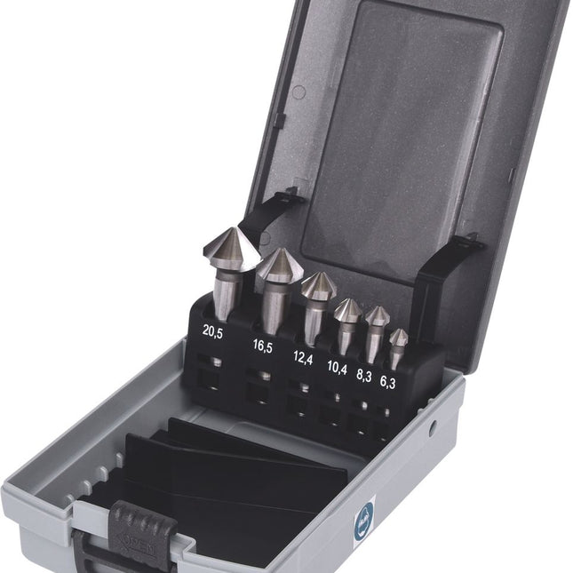 KS TOOLS HSS Kegel- und Entgratsenker-Satz, Kunststoffkassette 6-tlg ( 336.0446 ) - Toolbrothers