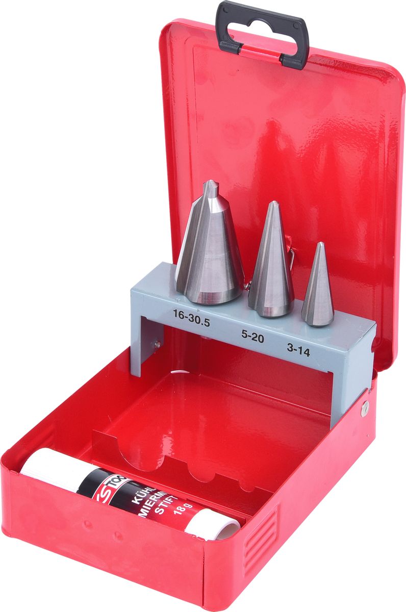 KS TOOLS HSS Blechschälbohrer-Satz, Stahlblechkassette 4-tlg ( 336.0503 )